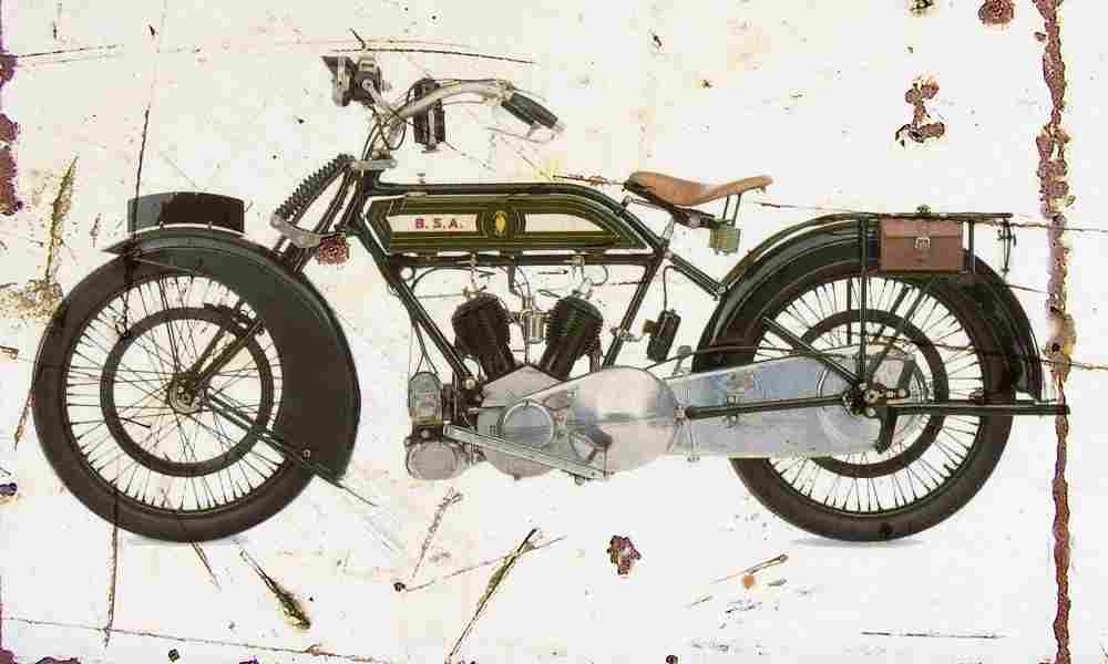 BSA model E 1920 Aged Vintage A4 Photo Print