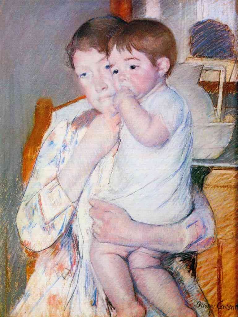 Ba On The Arm Of The Mother Cassatt A4 Photo Print