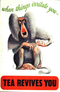 Baboon Tea Revives Vintage Retro Advert Poster A4 Photo Print