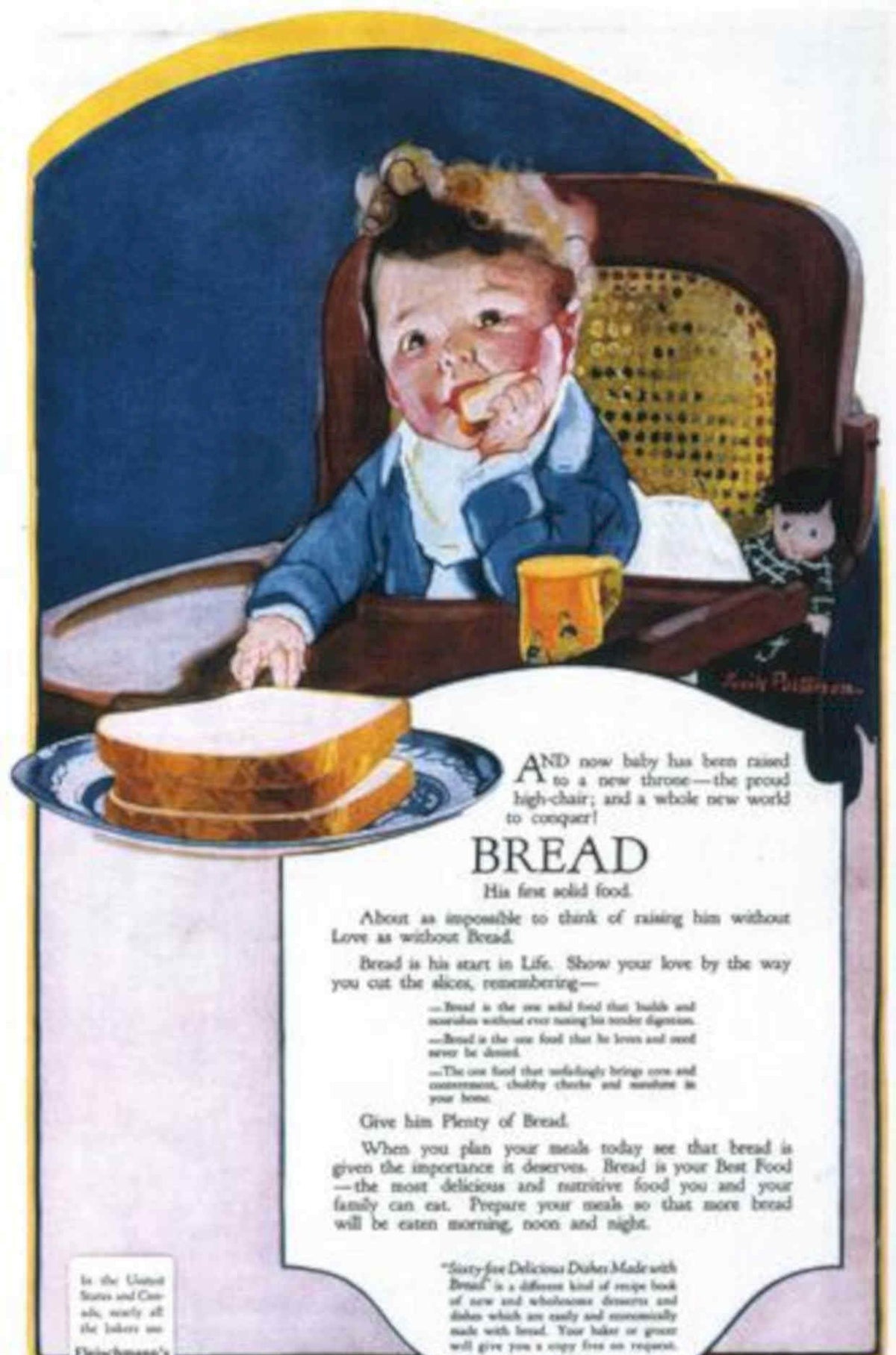 Baby Bread Highchair Vintage Retro Advert Poster A4 Photo Print