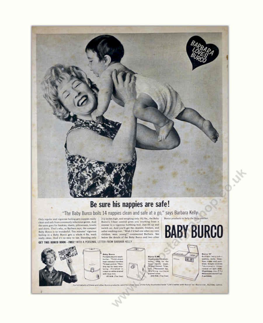 Baby Burco Nappies Vintage Retro Advert Poster A4 Photo Print