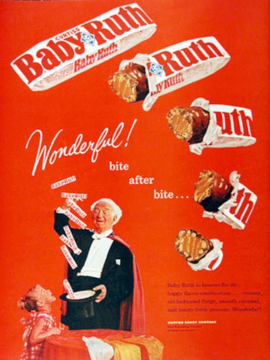 Baby Ruth Candy 1 Vintage Retro Advert Ads A4 Photo Print