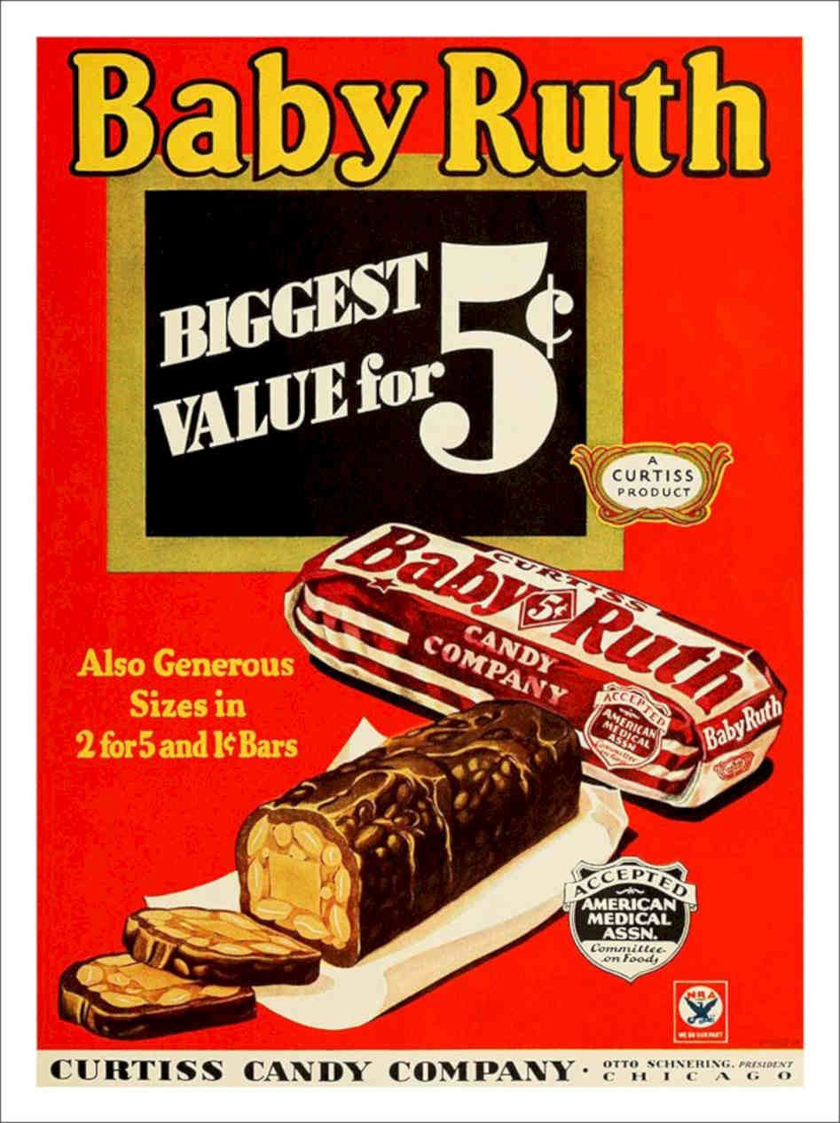 Baby Ruth Candy 1920s Vintage Retro Advert Poster A4 Photo Print