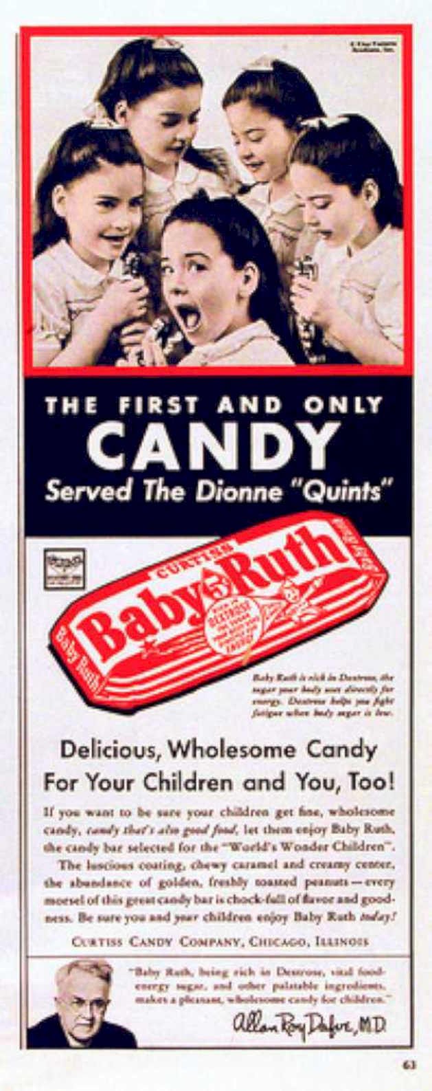 Baby Ruth Candy 3 Vintage Retro Advert Ads A4 Photo Print
