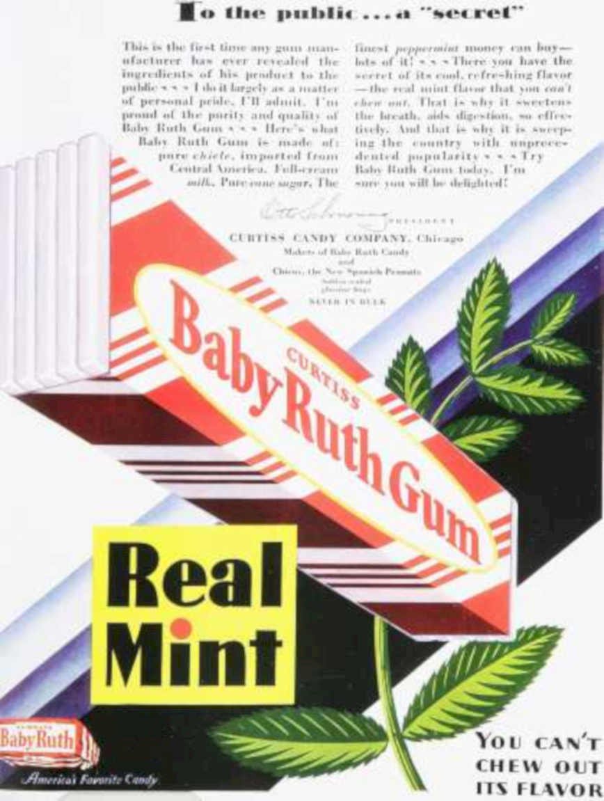 Baby Ruth Curtiss Vintage Retro Advert Ads A4 Photo Print