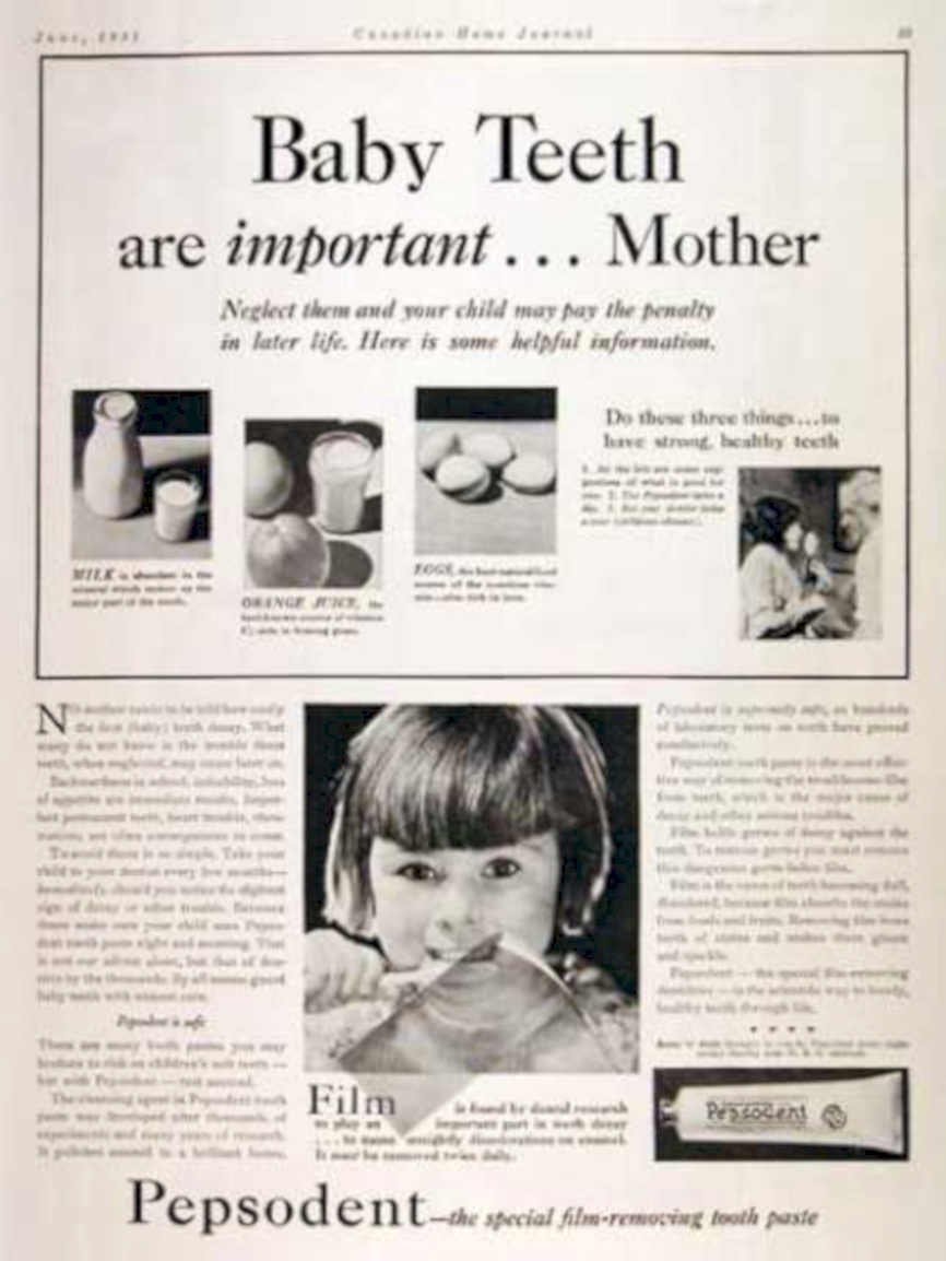 Baby Teeth Pepsodent Vintage Retro Advert Ads A4 Photo Print