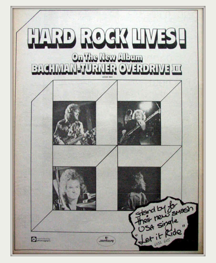 Bachman Turner Overdrive Vintage Retro Advert Poster A4 Photo Print 2