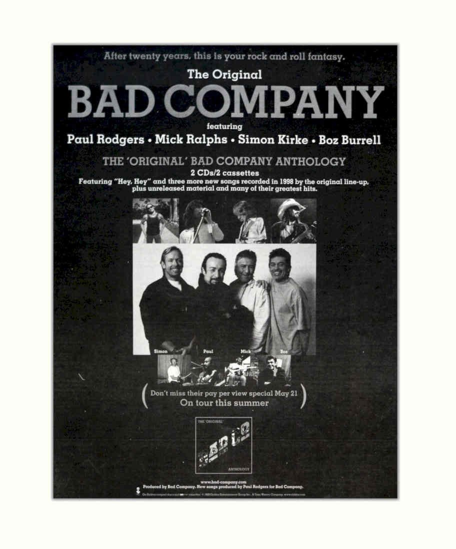 Bad Company Anthology Vintage Retro Advert Poster A4 Photo Print