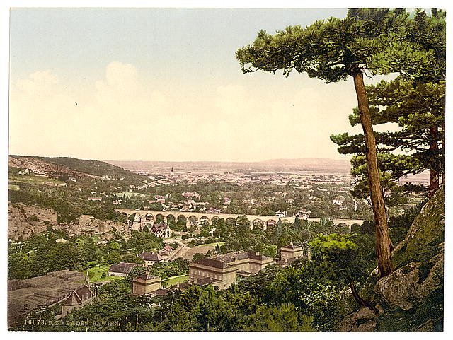 Baden Baden general view with castle II Baden Vintage A4 Photo Print