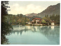 Badersee with hotel Upper Bavaria Vintage A4 Photo Print