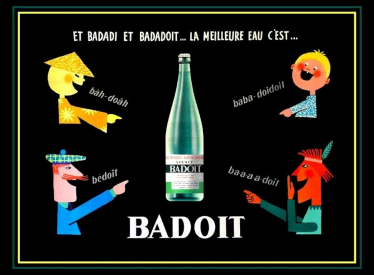 Badoit Water Figures Vintage Retro Advert Poster A4 Photo Print