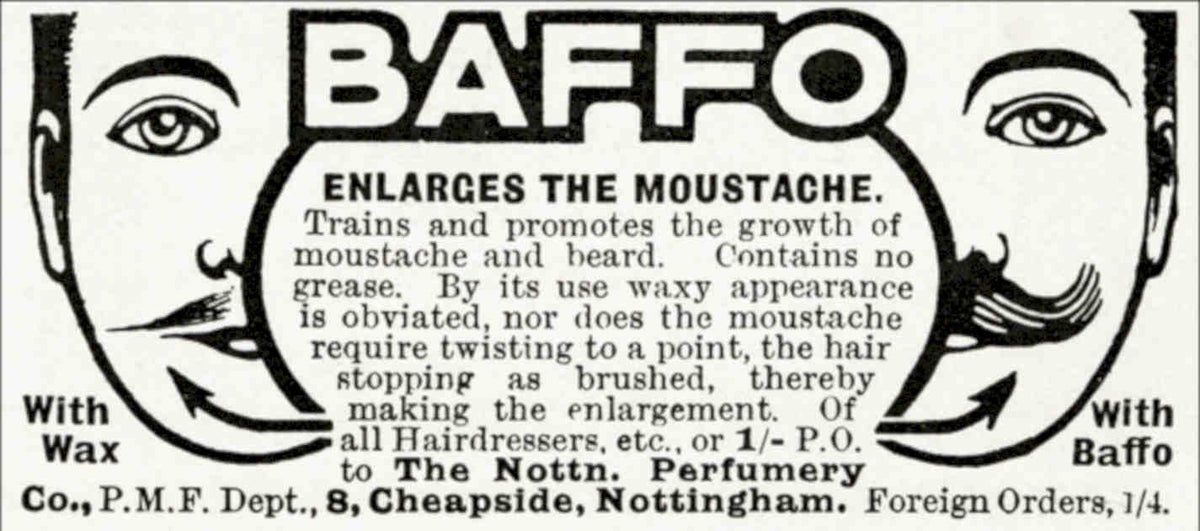 Baffo Moustache Wax Vintage Retro Advert Poster A4 Photo Print
