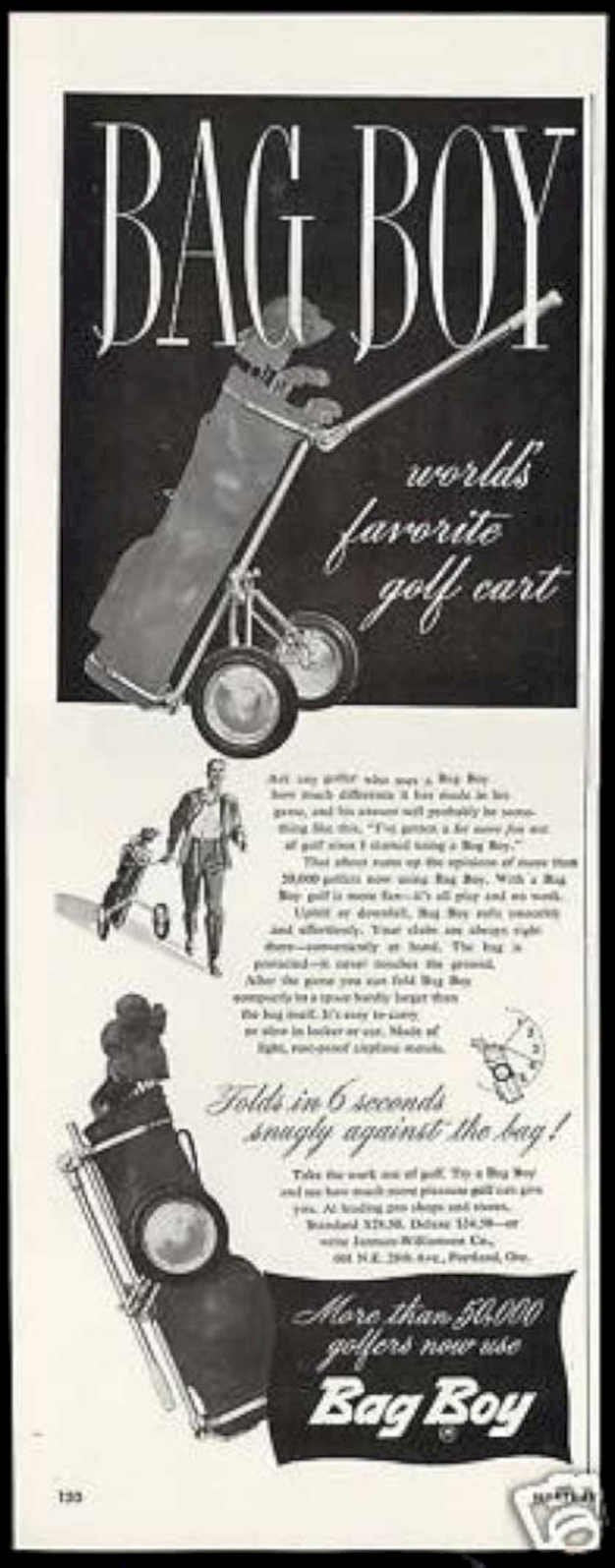 Bag Boy Golf Vintage Retro Advert Ads A4 Photo Print
