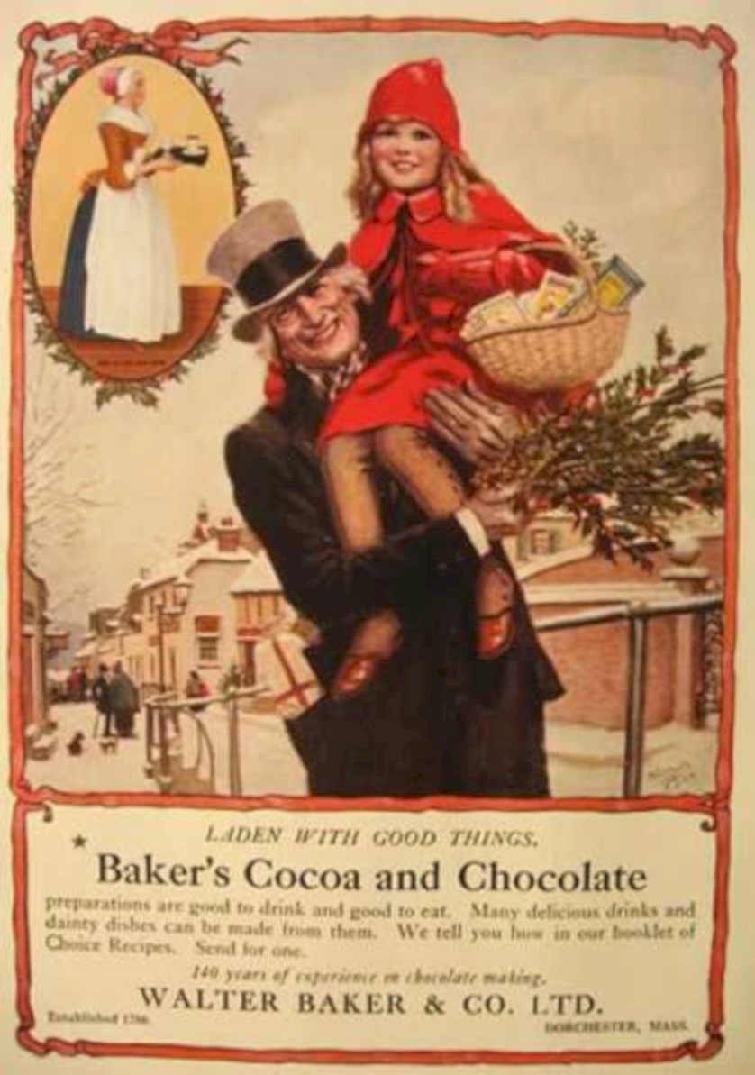 Baker Cocoa Snow Vintage Retro Advert Ads A4 Photo Print