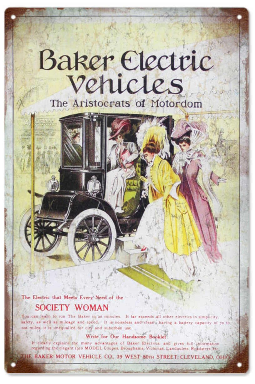 Baker Coupe Electric Vintage Retro Advert Ads A4 Photo Print