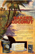 Bakers Coconut Beach 3 Vintage Retro Advert Ads A4 Photo Print