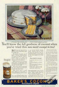 Bakers Coconut Cake Vintage Retro Advert Ads A4 Photo Print