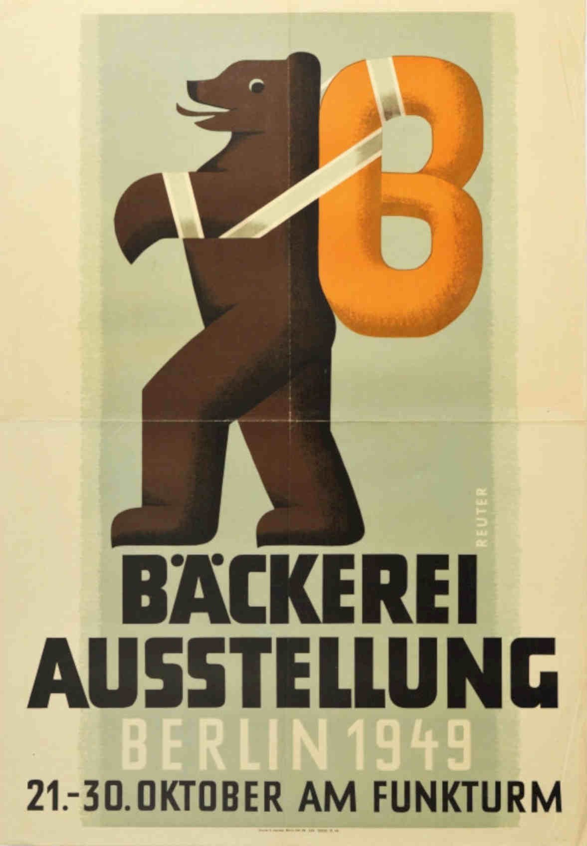 Bakery Bear Funkturm Vintage Retro Advert Poster A4 Photo Print