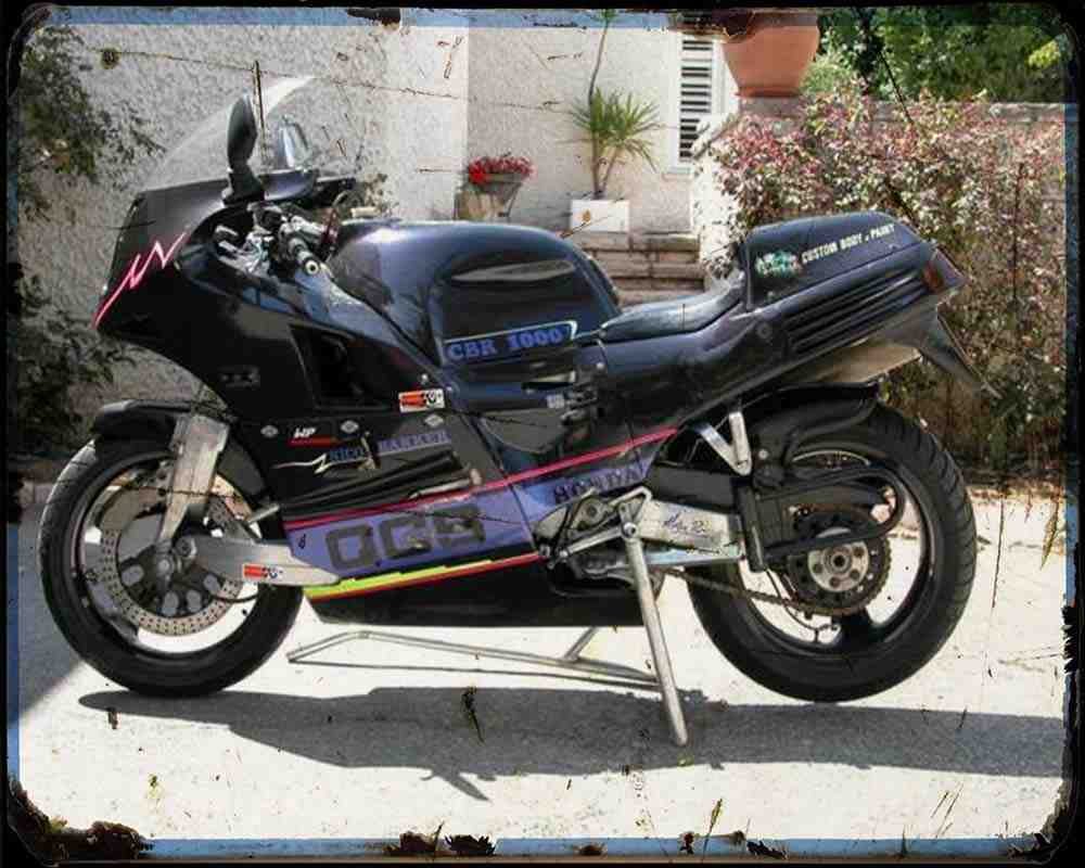 Bakker Qcs Honda Cbr Motorbike Vintage Aged A4 Photo Print