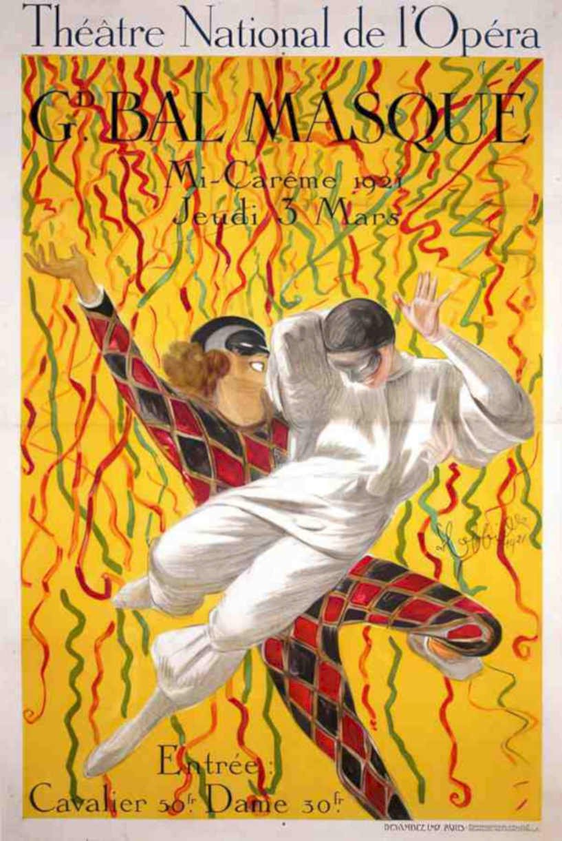 Bal Masque Dancers Vintage Retro Advert Ads A4 Photo Print