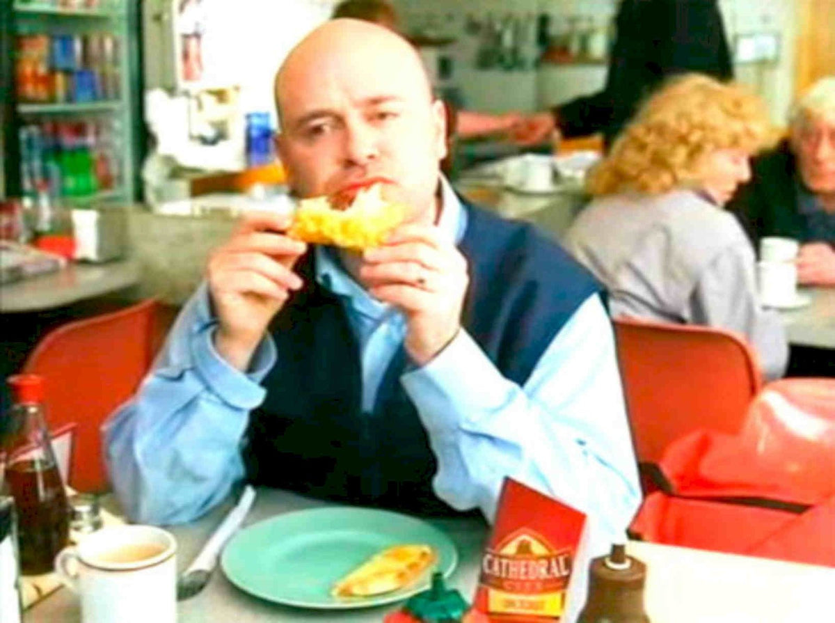 Bald Man Cafe Vintage Retro Advert Poster A4 Photo Print