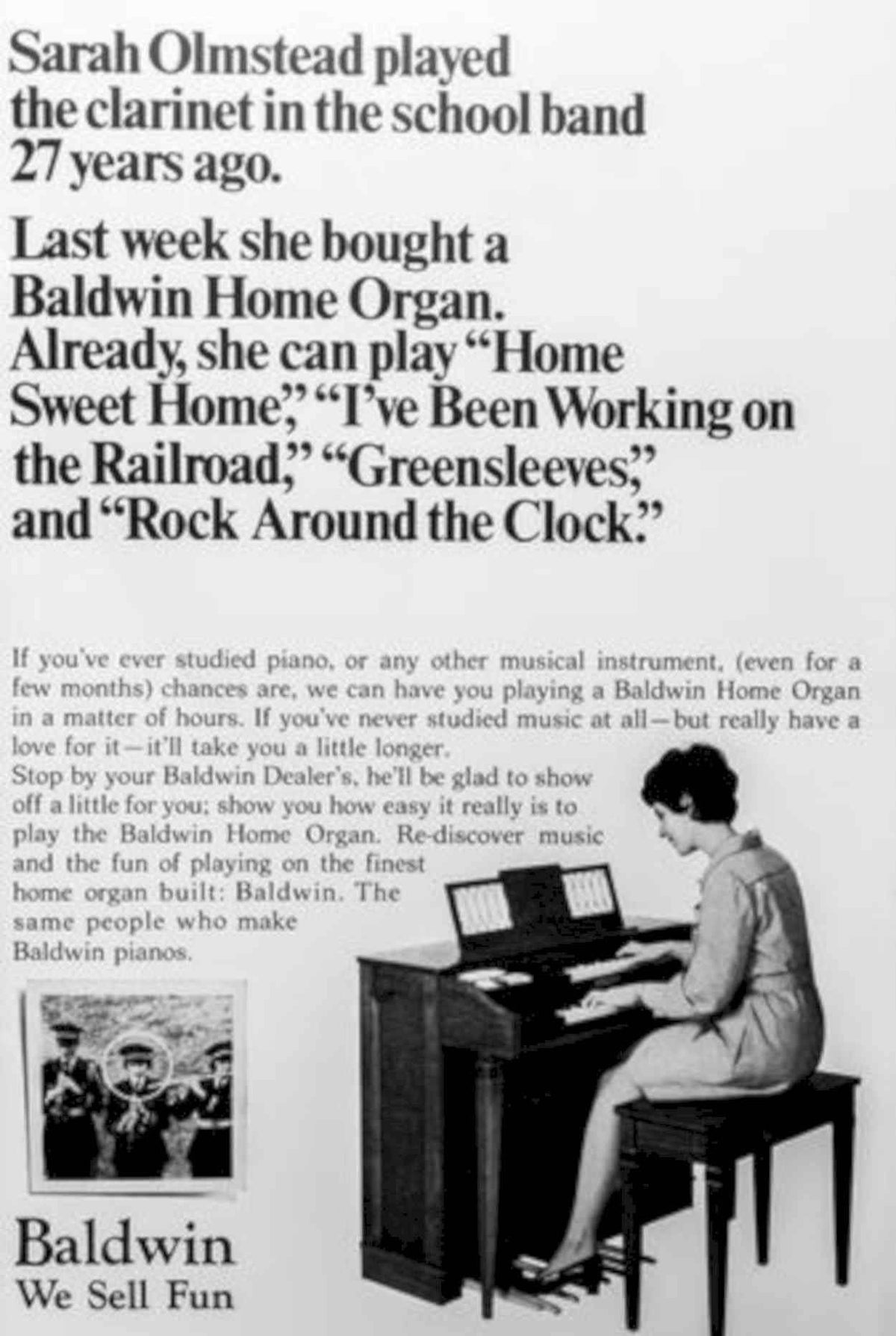 Baldwin Organs Band Vintage Retro Advert Poster A4 Photo Print