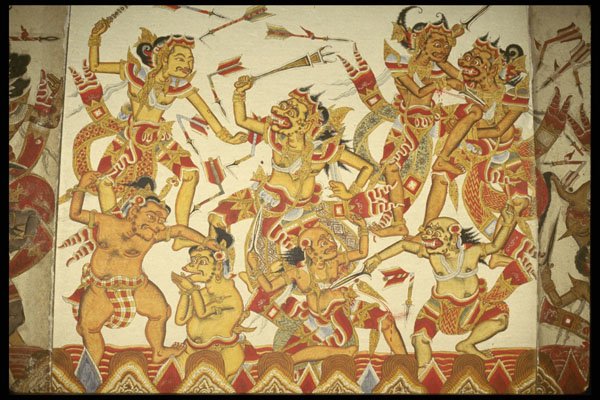 Bali 202075 A Painting At The Floating Pavillion, Klungkung A4 Photo Print