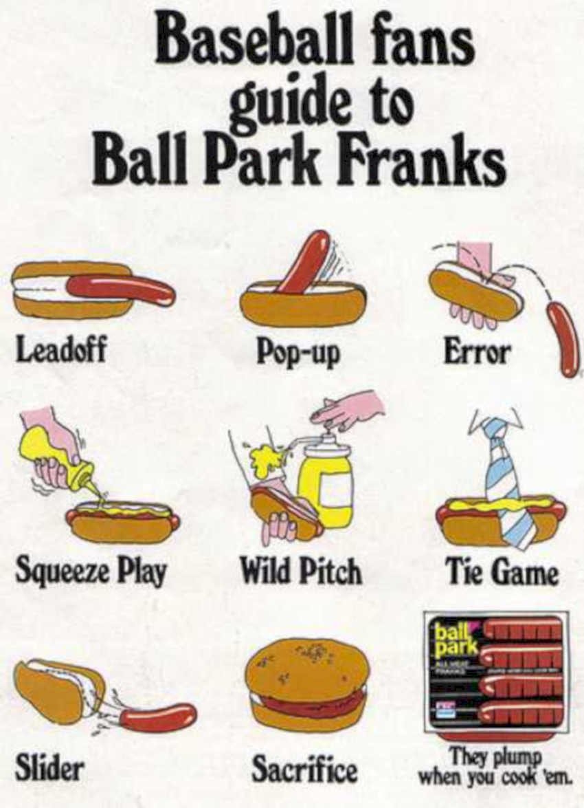 Ball Park Franks Vintage Retro Advert Ads A4 Photo Print