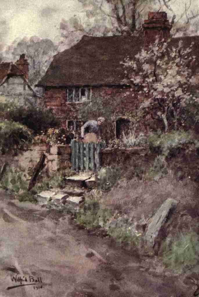 Ball Wilfrid 1853 1917 Widow Teape at her garden hatch A4 Photo Print