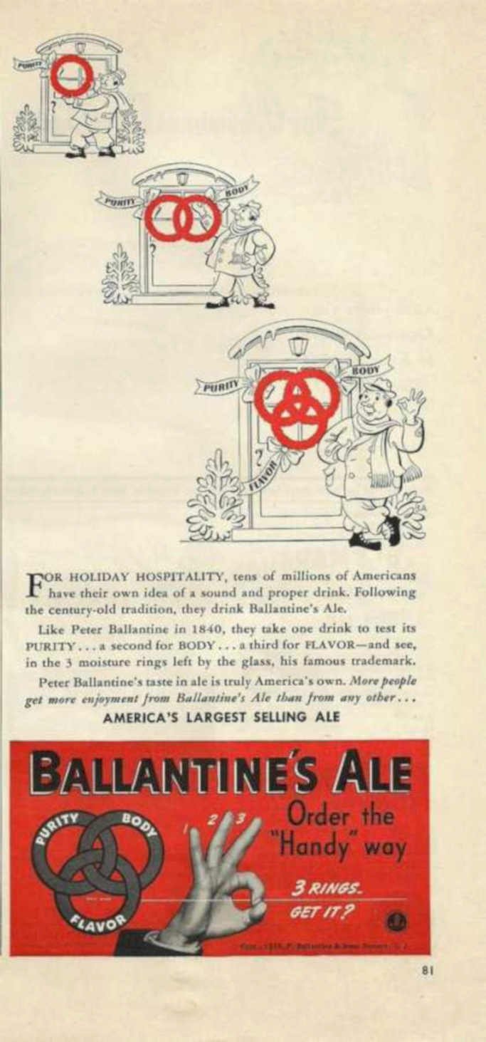 Ballantine Ale Rings Vintage Retro Advert Ads A4 Photo Print