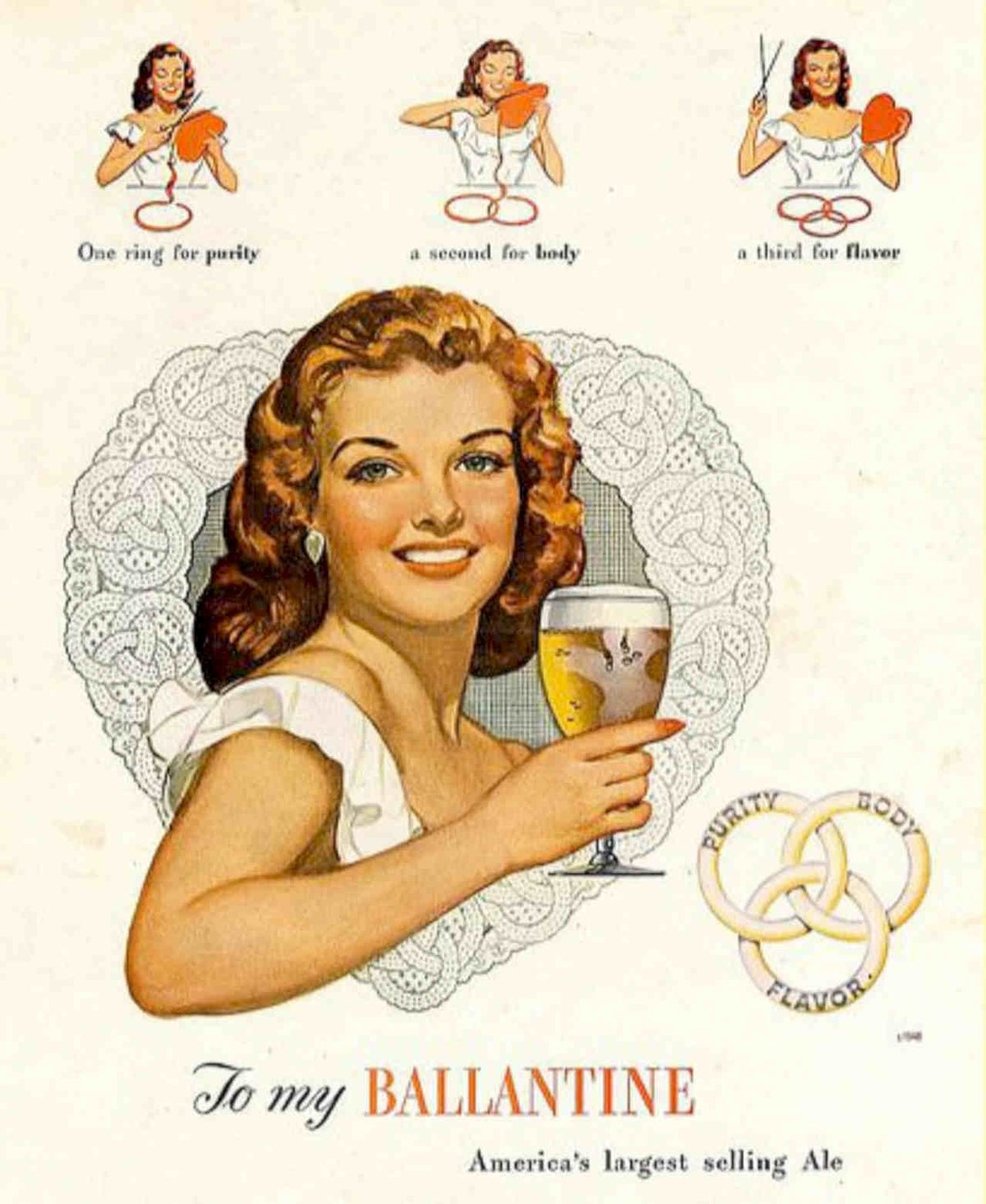 Ballantine Ale Woman Vintage Retro Advert Poster A4 Photo Print