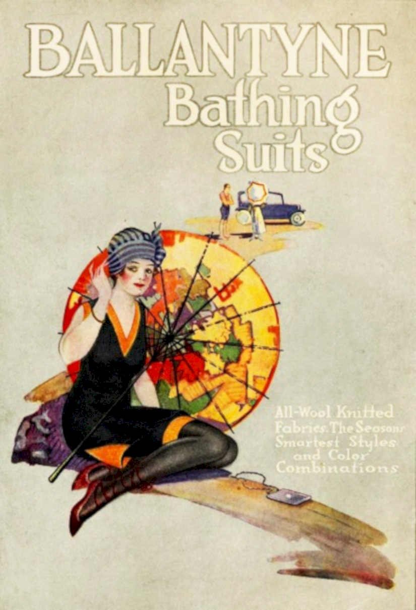 Ballantyne Bathing Suits Vintage Retro Advert Ads A4 Photo Print