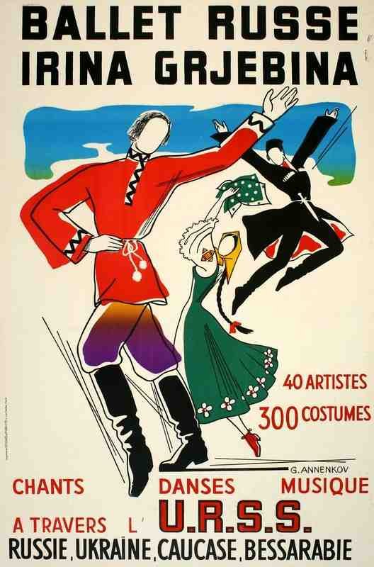 Ballet Russe Annenkov Russian Dancing 1955 French Vintage Advert A4 Photo Print