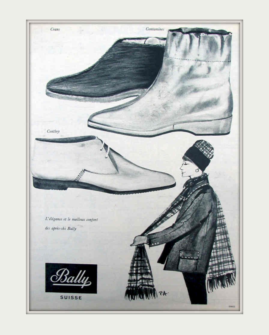 Bally Boots Swiss Vintage Retro Advert Poster A4 Photo Print