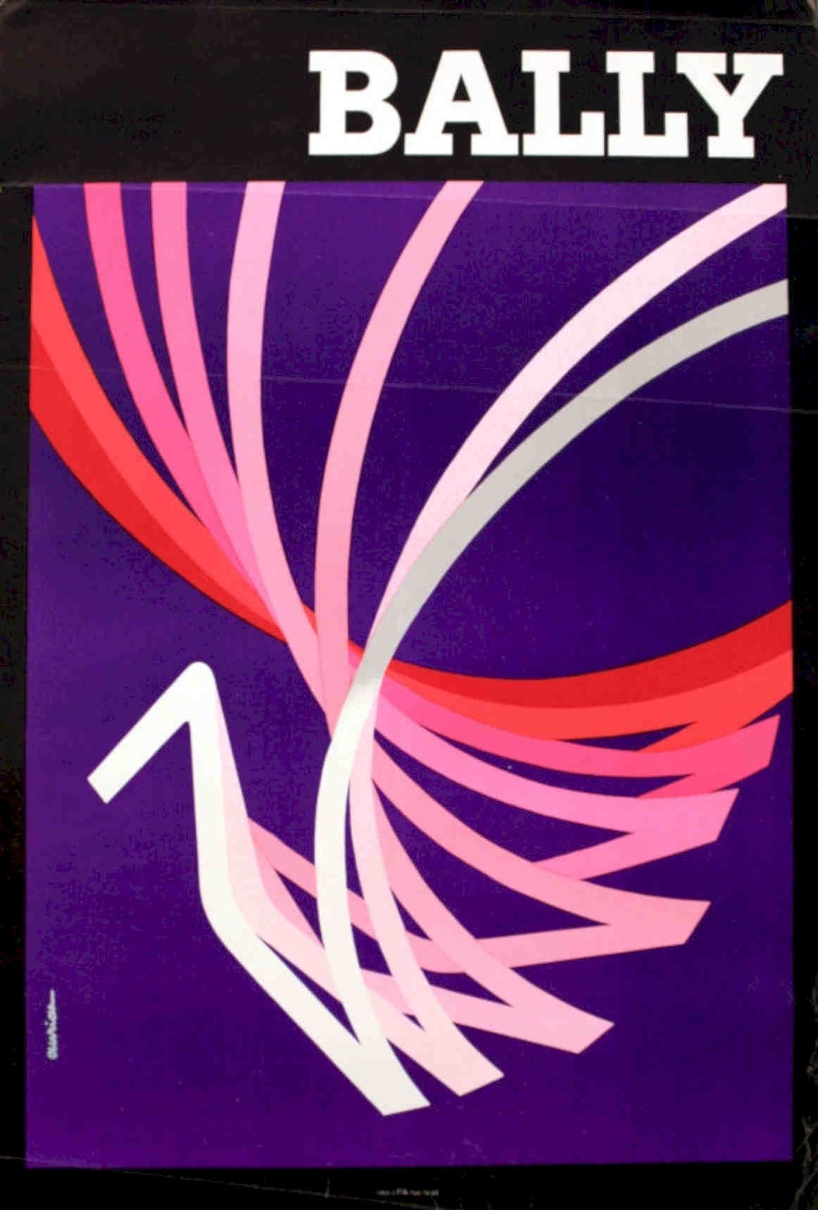 Bally Pink Lines Vintage Retro Advert Poster A4 Photo Print