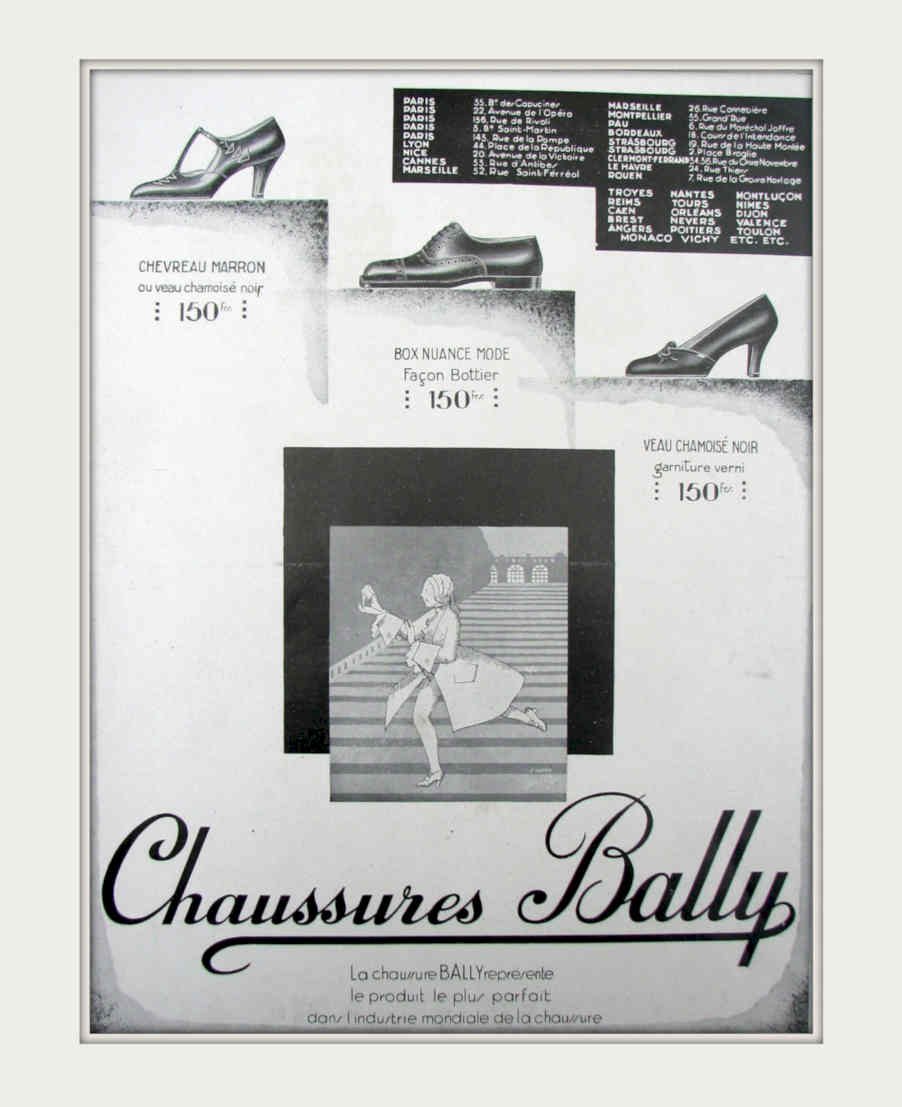 Bally Shoes French Vintage Retro Advert Poster A4 Photo Print
