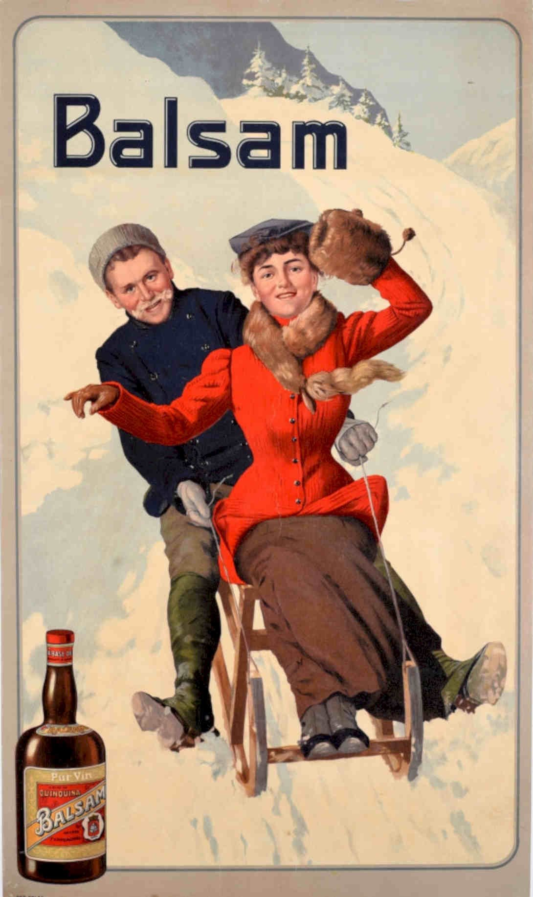 Balsam Winter Sled Vintage Retro Advert Poster A4 Photo Print