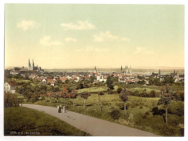 Bamberg general view Bavaria Vintage A4 Photo Print