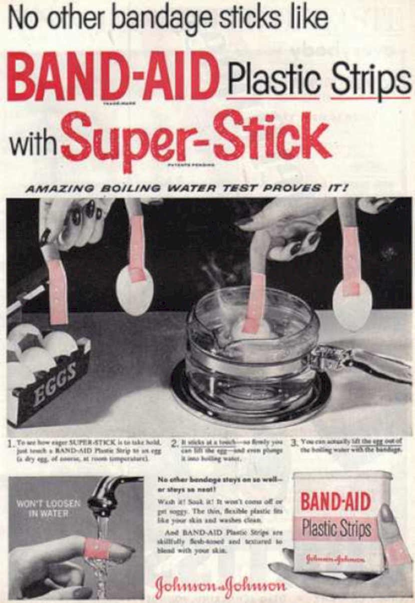 Bandaid Boiling Water Vintage Retro Advert Ads A4 Photo Print