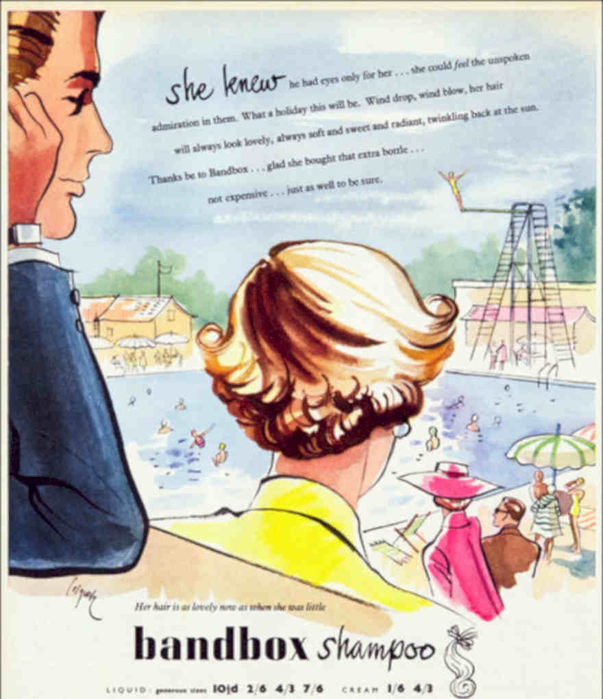 Bandbox Shampoo Beach Vintage Retro Advert Poster A4 Photo Print