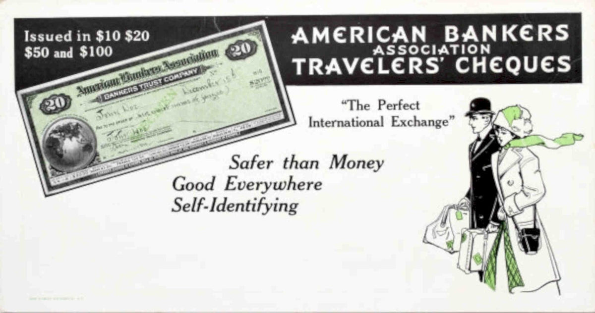 Bankers Cheques 1920s Vintage Retro Advert Poster A4 Photo Print