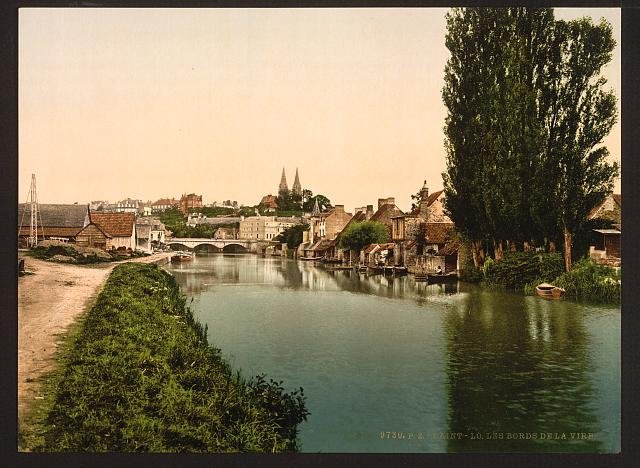 Banks of the Vire St Lo Vintage A4 Photo Print