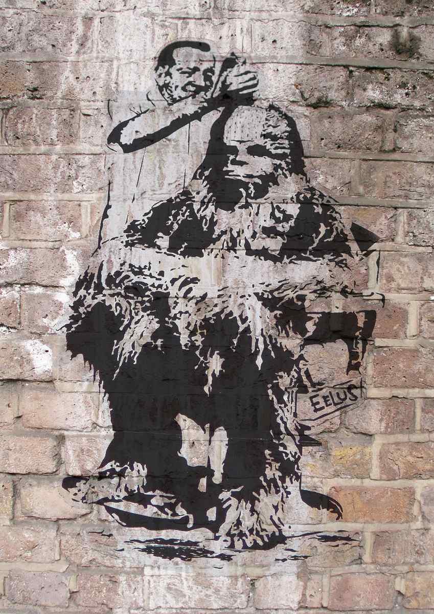 Banksy Bristol Graffiti Chewbacca haircut Barber Wall A4 Photo Print (2)