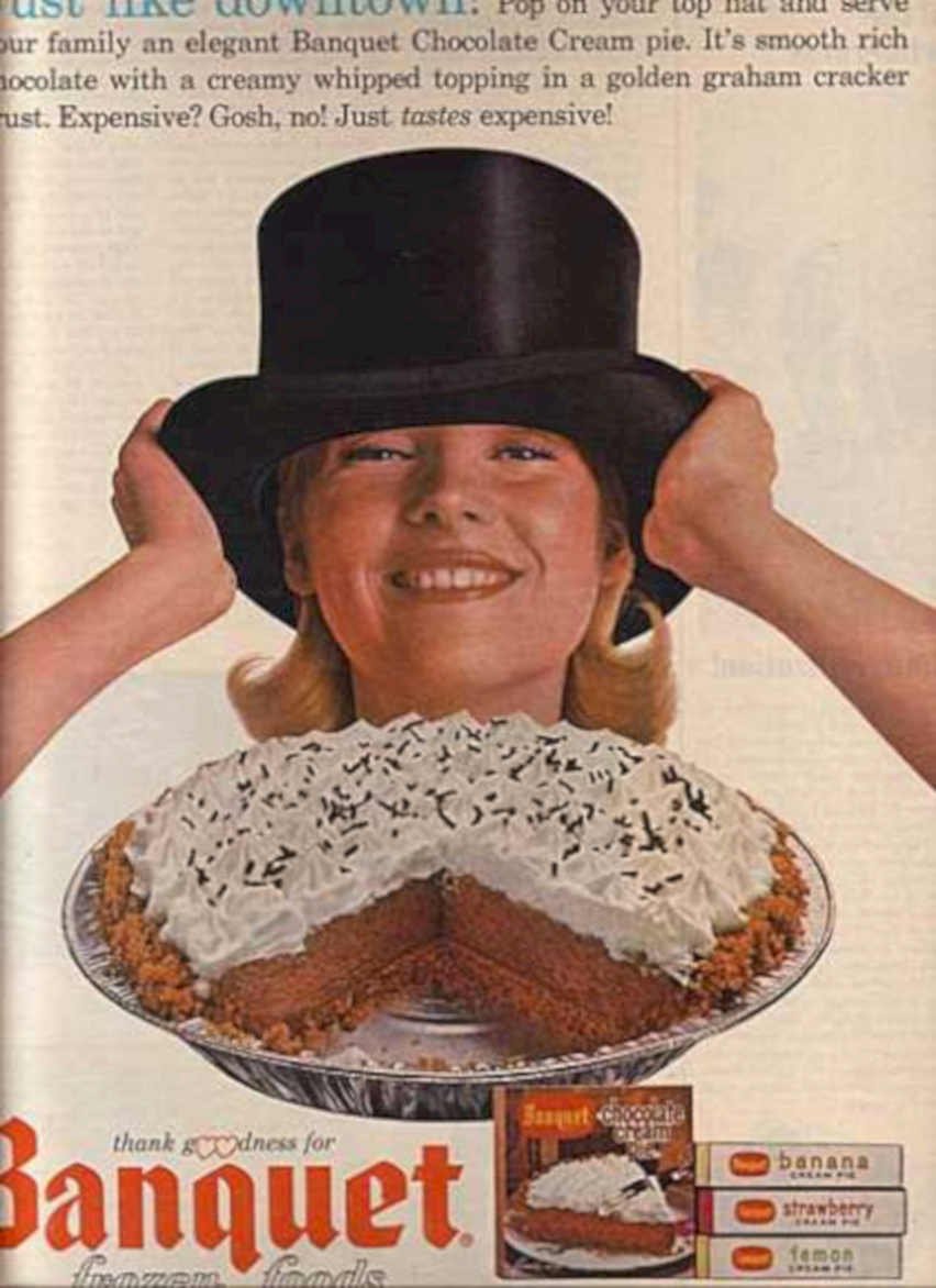 Banquet Chocolate Pie Vintage Retro Advert Ads A4 Photo Print