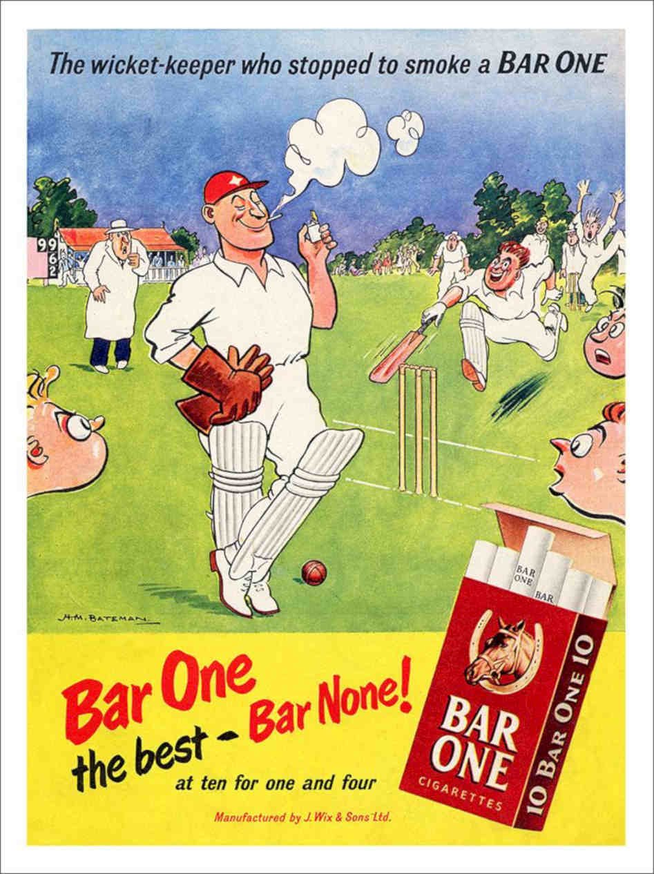 Bar None Cigarettes H M Bateman1950s 2 Vintage Retro Advert Poster A4 Photo Pri