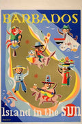Barbados Island In Sun By Russell 1950Stravel Vintage Advert A4 Photo Print