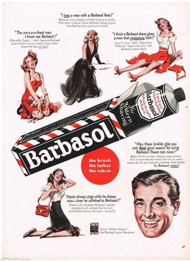 Barbasol Ad Shaving Barber Box Art 1940 barber advert A4 Photo Print