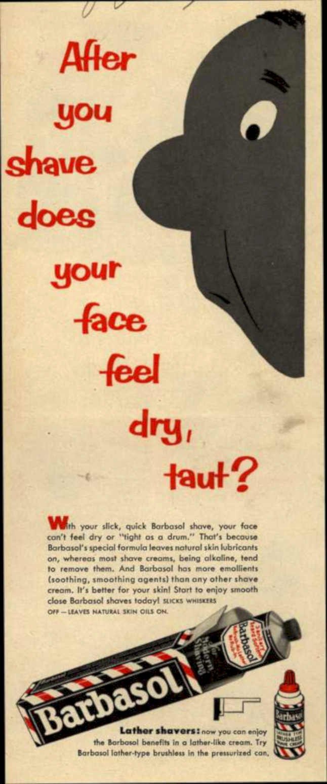 Barbasol Lather Face Vintage Retro Advert Ads A4 Photo Print