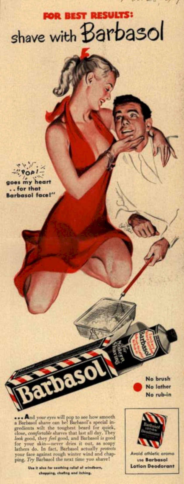 Barbasol Shaving Man Vintage Retro Advert Ads A4 Photo Print