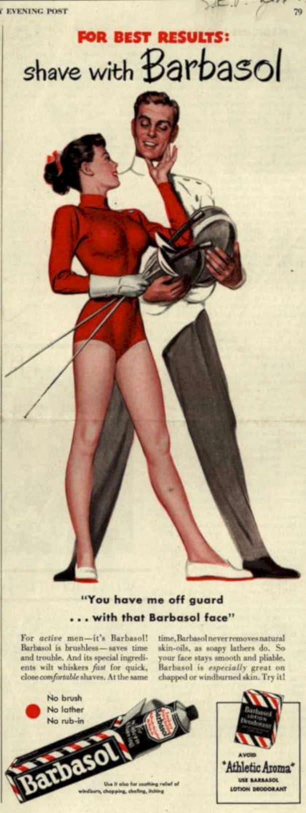 Barbasol Shaving Men 1 Vintage Retro Advert Ads A4 Photo Print
